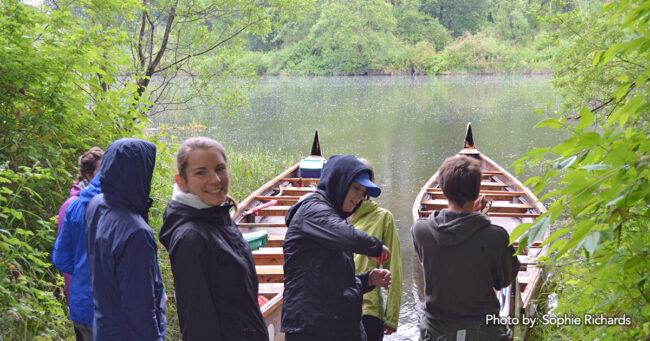 Cloe St-Jean and other RCEL participants shortly after landing in Kwikwetlem.