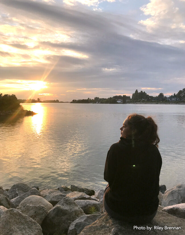 Near the journey’s end in the lower Fraser River at McDonald Beach Park, Richmond.