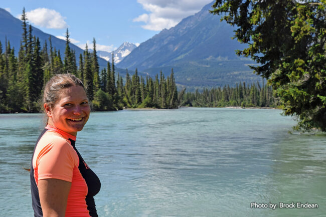 Sasha Makhneva in the upper Fraser River, Tête Jaune Cache, BC.