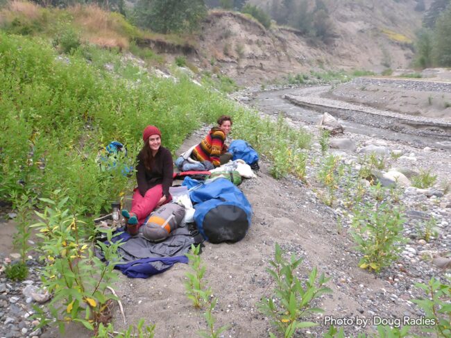 Camping out in the Williams Lake River valley.