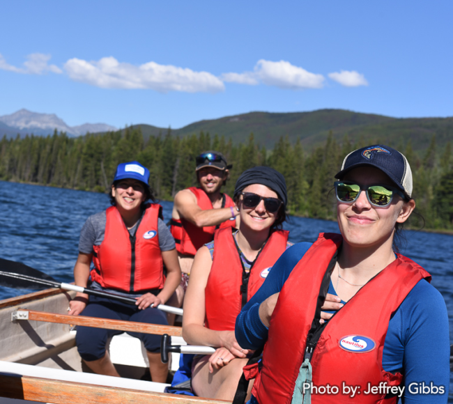 Corrie (front) and 3 of the other 7 participants on the 2019 Sustainable Living Leadership Program.